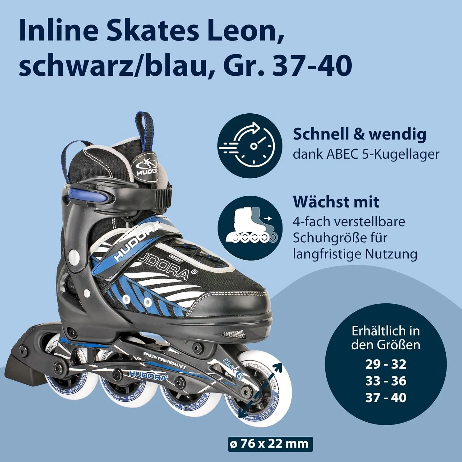 HUDORA Mia Leon Kids Adjustable Inline Skate – Bild 2 von 8